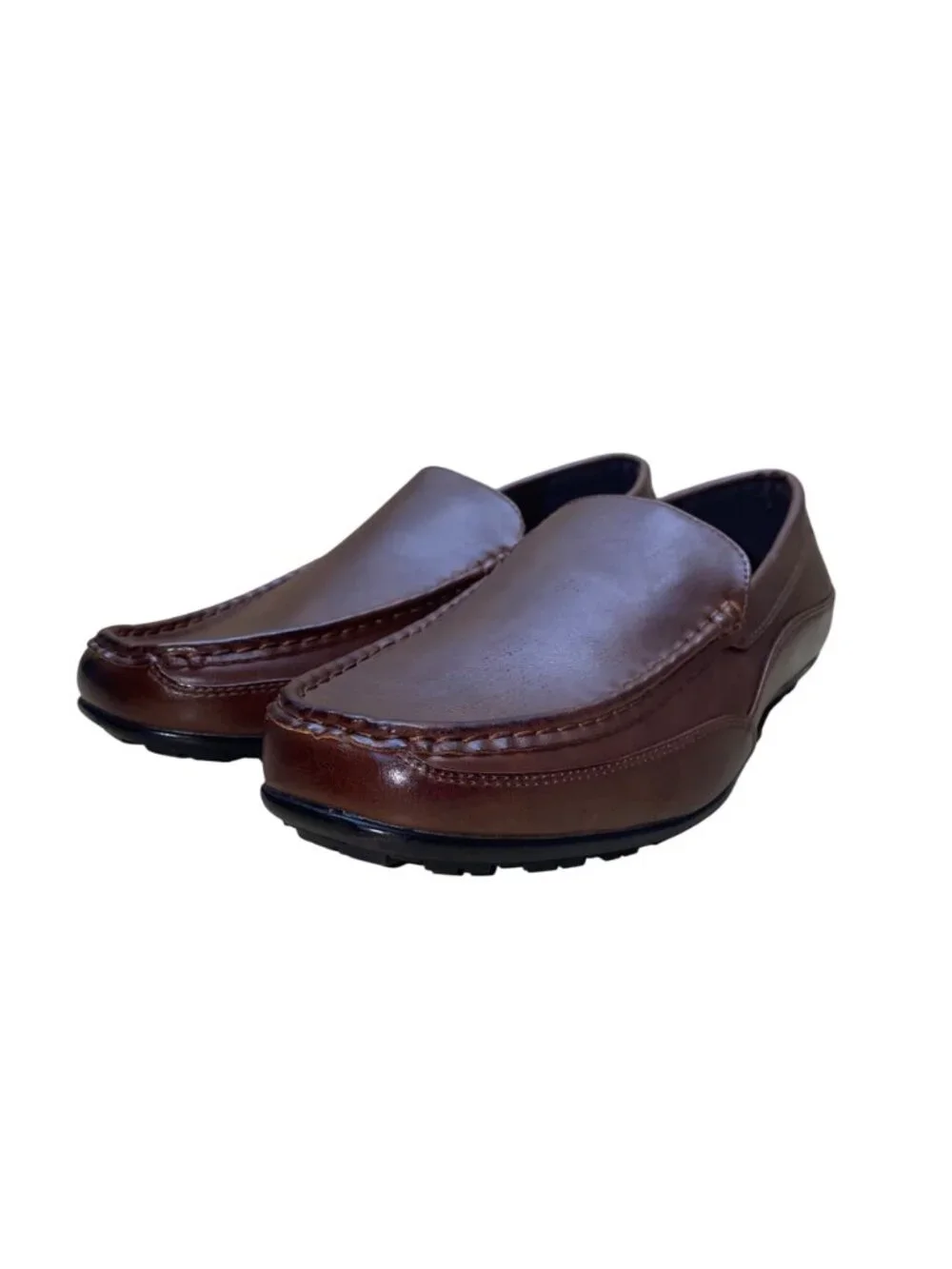 Deer Stags Men’s Brown Faux Leather Slip-On Drive Loafers Shoes Size 10M